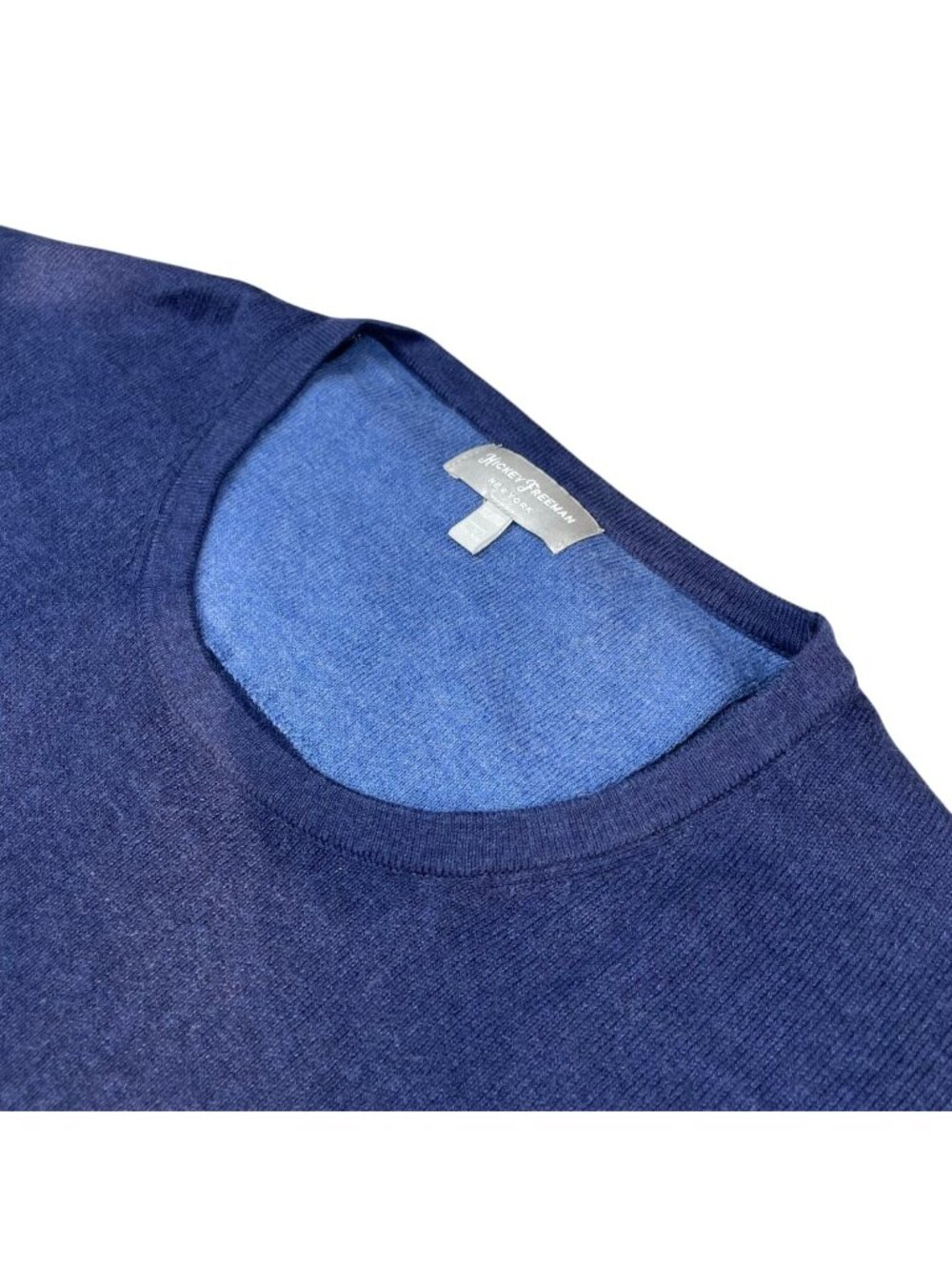 Hickey Freeman Men's Cotton/Cashmere Crewneck Sweater Blue • XL